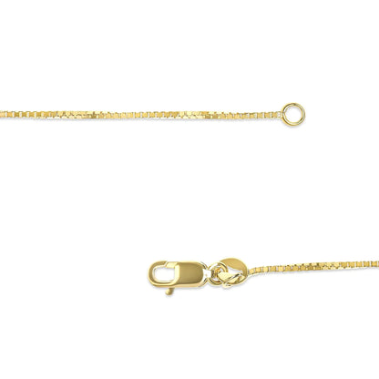 Solid 14K Gold 0.75mm Classic Box Chain Necklace