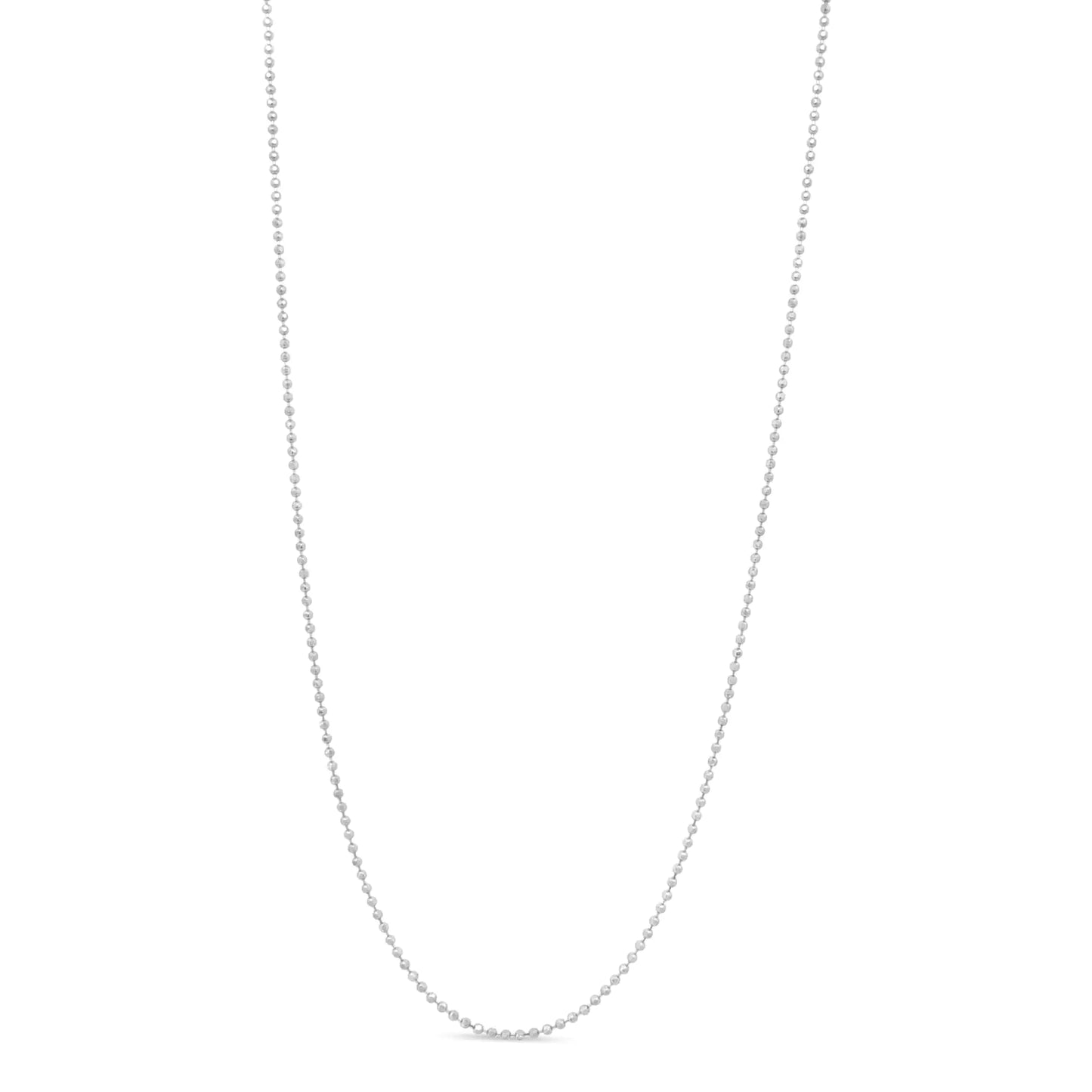 .925 Sterling Silver 0.7mm Slim and Dainty 18" Inch Ball Bead Chain Necklace