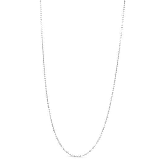 .925 Sterling Silver 0.7mm Slim and Dainty 18" Inch Ball Bead Chain Necklace