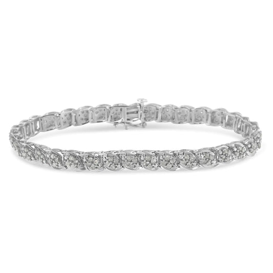 Sterling Silver Diamond Link Bracelet 7.25" (2 cttw, I-J Color, I3 Clarity)