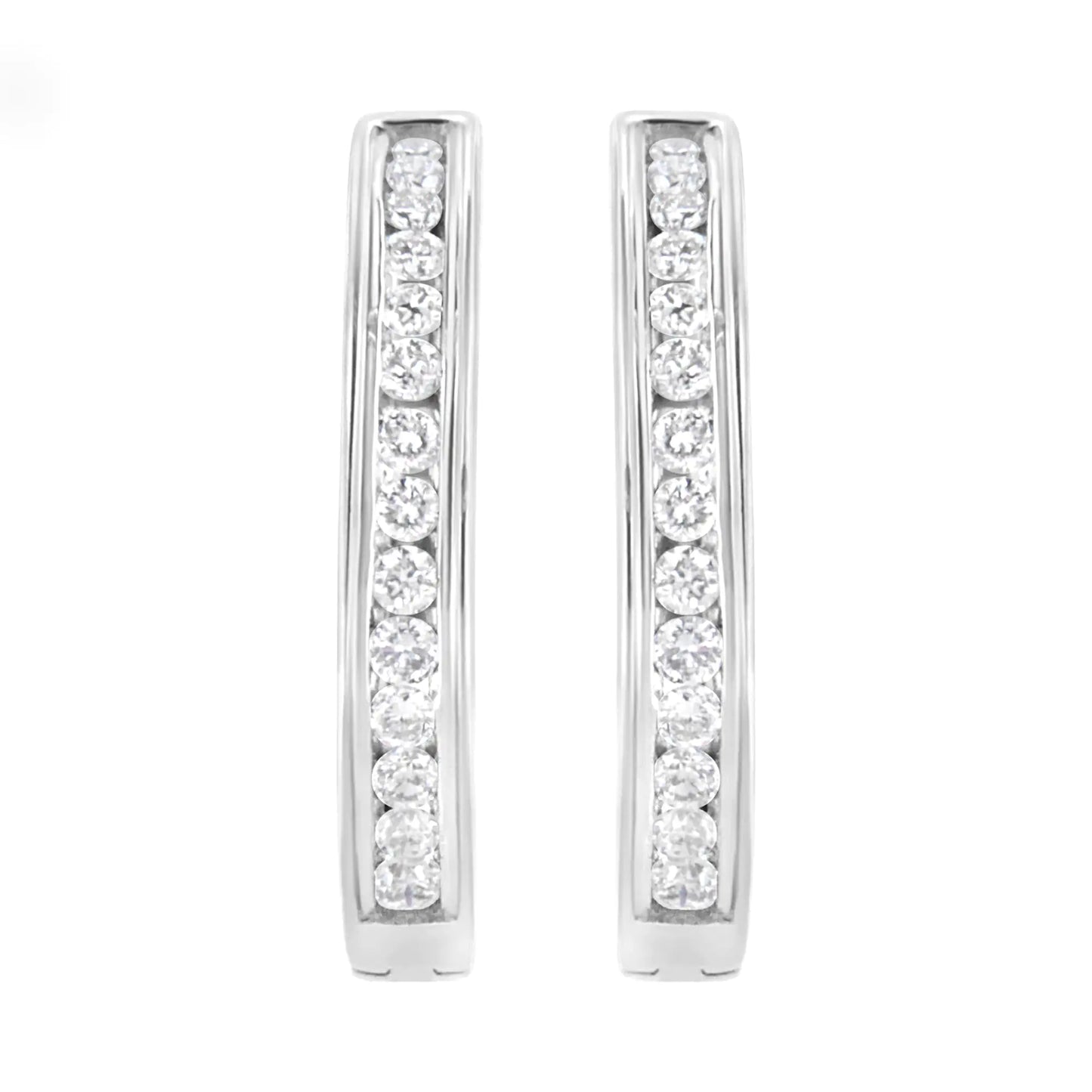 .925 Sterling Silver 1/2 cttw Lab Grown Diamond Hoop Earring (F-G Color, VS2-SI1 Clarity)