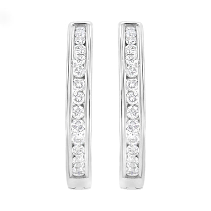 .925 Sterling Silver 1/2 cttw Lab Grown Diamond Hoop Earring (F-G Color, VS2-SI1 Clarity)