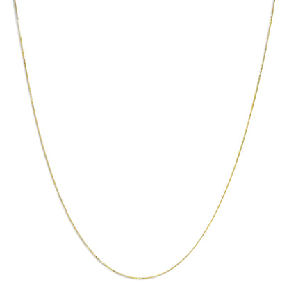 Solid 14K Gold 0.75mm Classic Box Chain Necklace