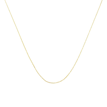 10K Gold 0.5 mm Slender & Dainty Fine Rope Chain Necklace