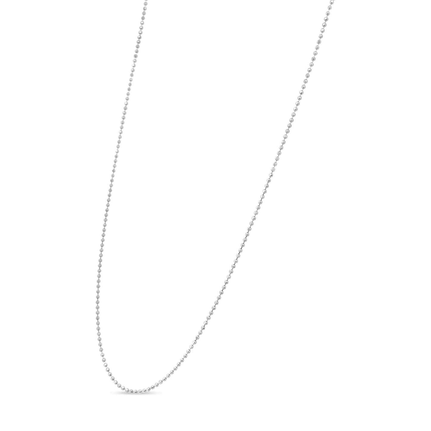 .925 Sterling Silver 0.7mm Slim and Dainty 18" Inch Ball Bead Chain Necklace