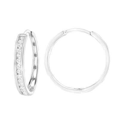 .925 Sterling Silver 1/2 cttw Lab Grown Diamond Hoop Earring (F-G Color, VS2-SI1 Clarity)