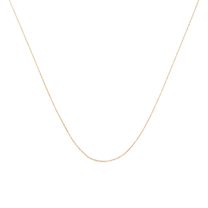 10K Gold 0.5 mm Slender & Dainty Fine Rope Chain Necklace