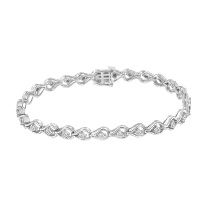 Sterling Silver Diamond Link Bracelet 7.5" (1/4 cttw, I-J Color, I2-I3 Clarity)