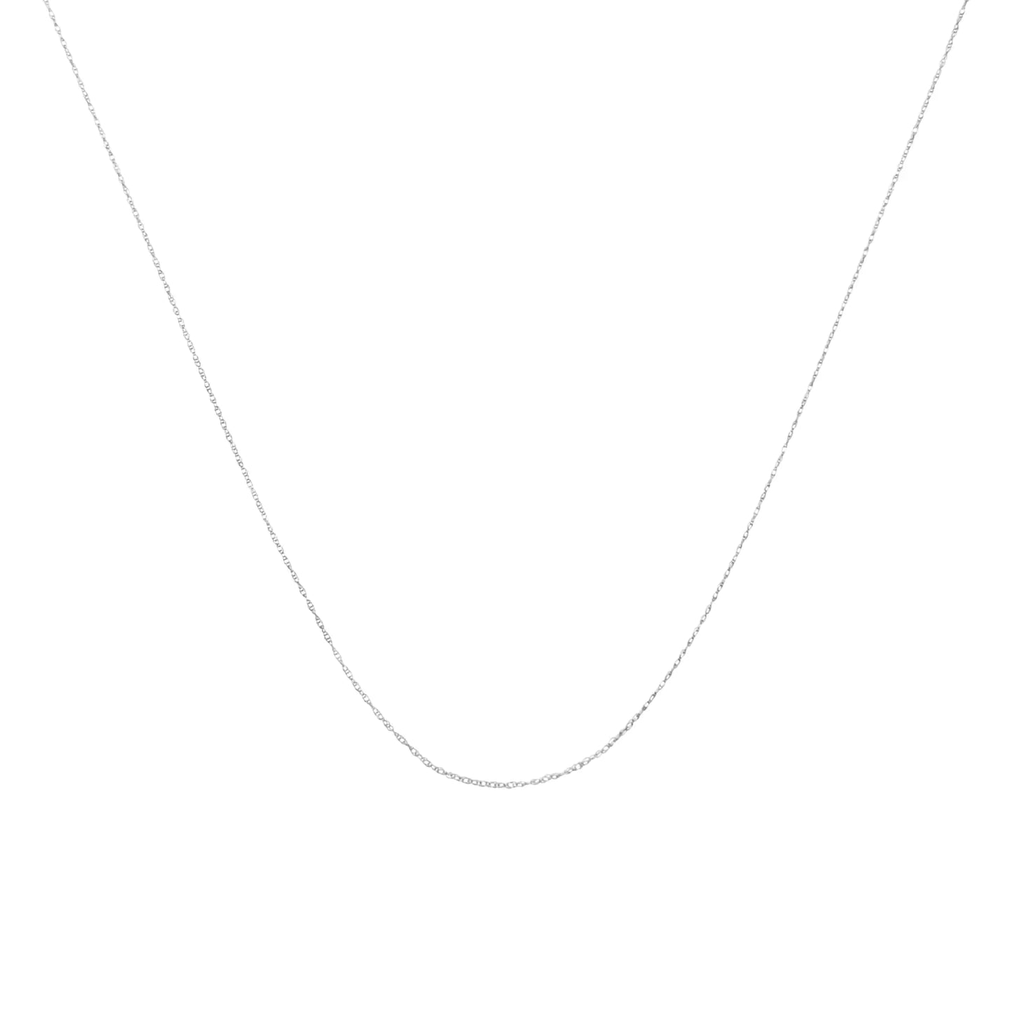 10K Gold 0.5 mm Slender & Dainty Fine Rope Chain Necklace