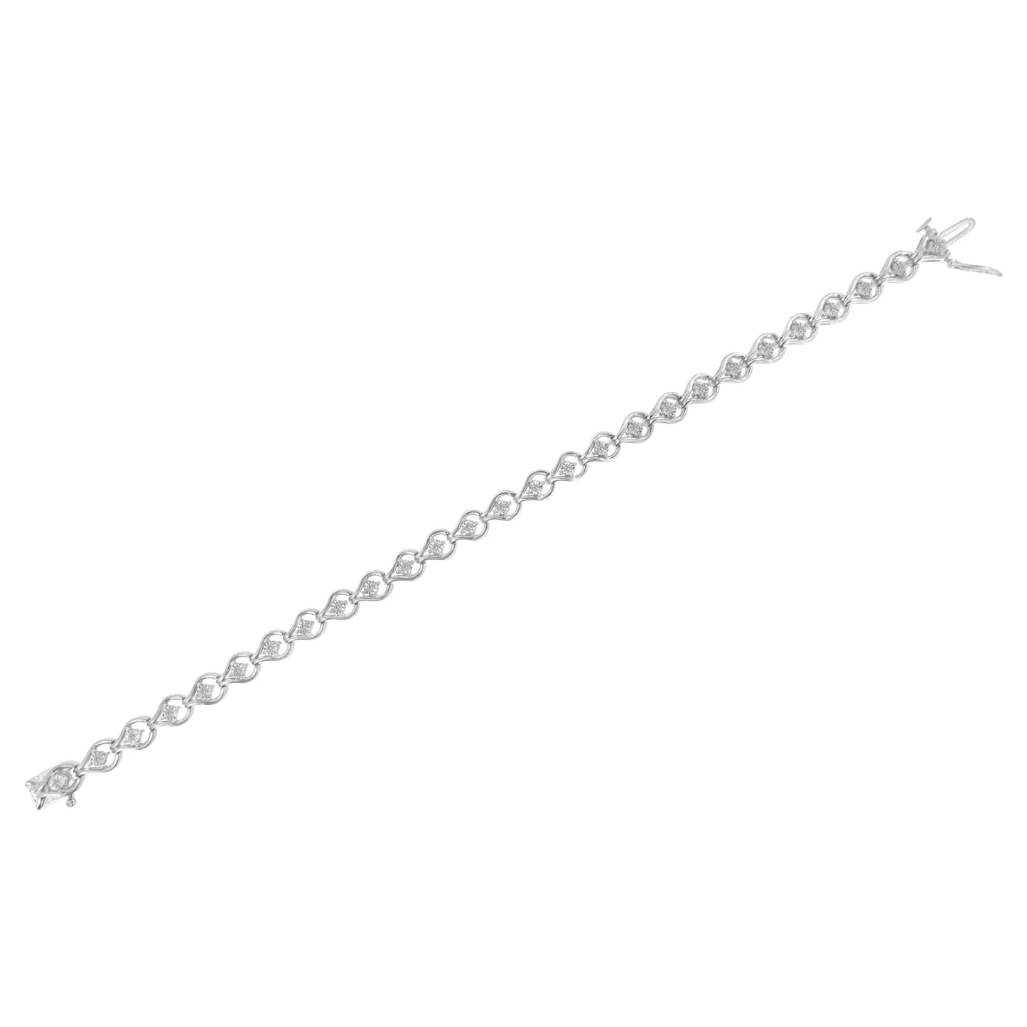 Sterling Silver Diamond Link Bracelet 7.5" (1/4 cttw, I-J Color, I2-I3 Clarity)