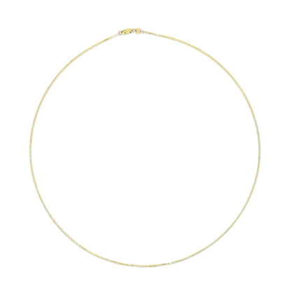 Solid 14K Gold 0.75mm Classic Box Chain Necklace