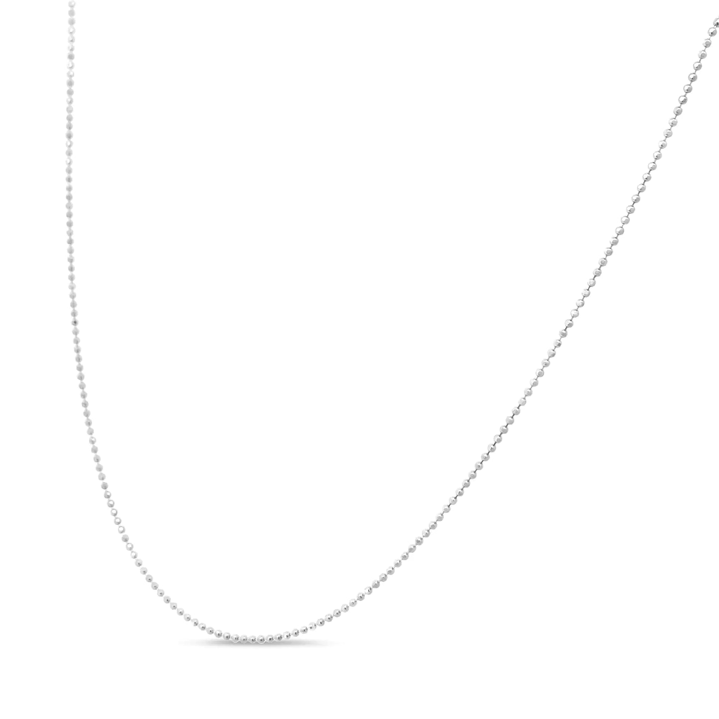 .925 Sterling Silver 0.7mm Slim and Dainty 18" Inch Ball Bead Chain Necklace